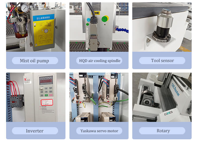 회전하는 축선을 가진 목제 cnc 대패